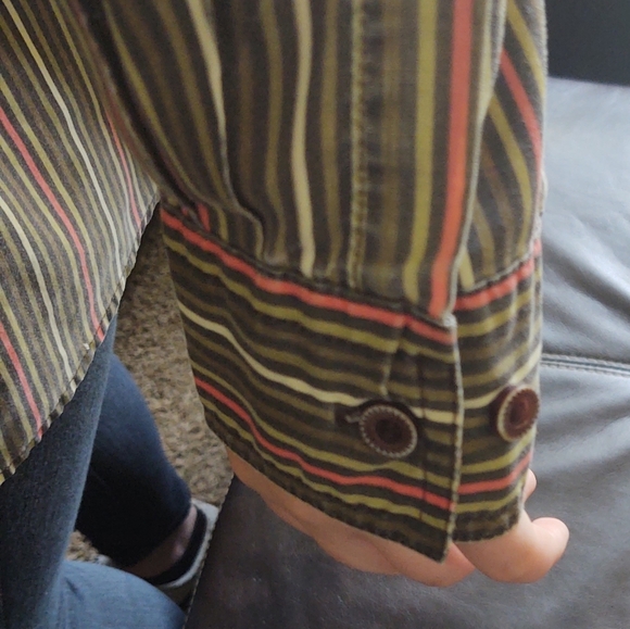 Roaman's Size 2X Striped Long+Sleeved Shirt - Picture 3 of 6